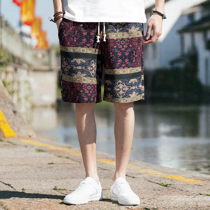 printed beach shorts