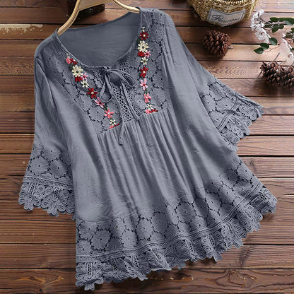 Casual Loose Linen Female Shirt