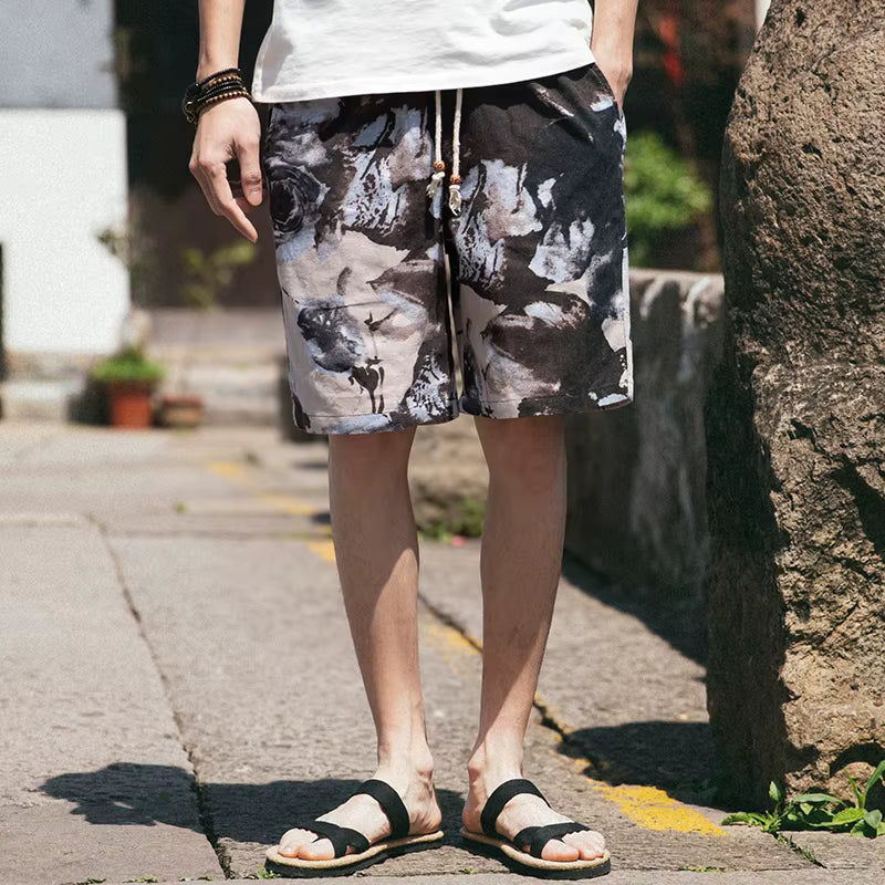 printed beach shorts