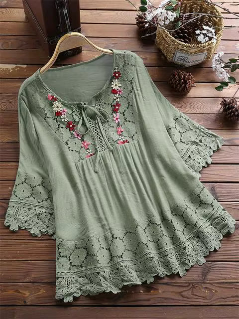 Casual Loose Linen Female Shirt